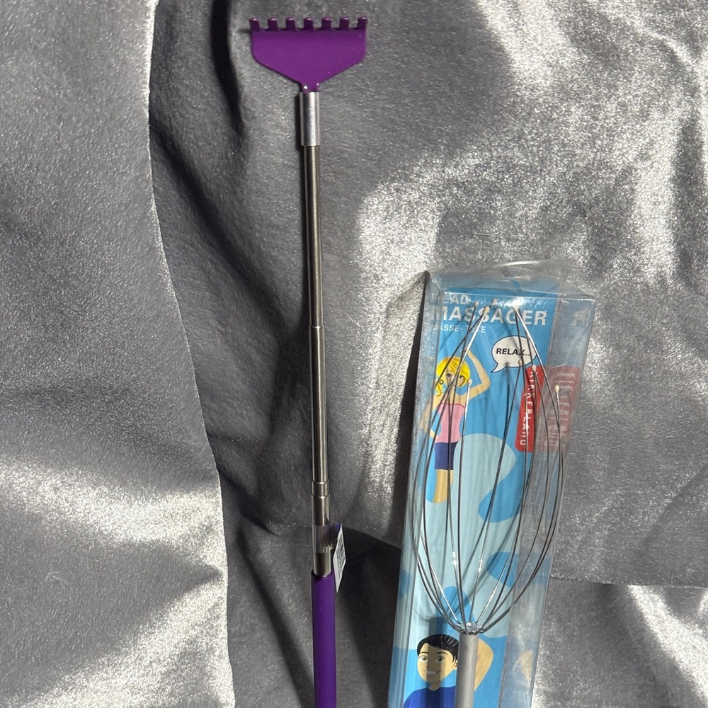 Extending Back Scratcher and Head Massager Set